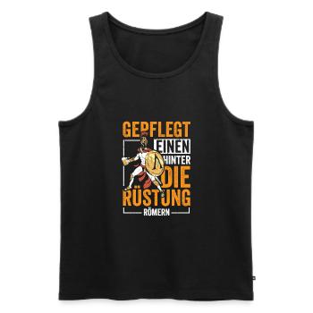 Bier Gepflegt einen hinter die Rüstung Römern - Männer Premium Bio Tank Top - Schwarz - Vorne - Michal (187cm)