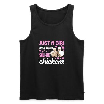 Silkie Chicken Funny Farm Animal Lover - Men's Premium Organic Tank Top - black - Front - Michal (187cm)