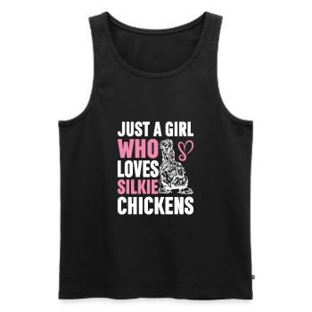 Silkie Chicken Funny Farm Animal Lover - Men's Premium Organic Tank Top - black - Front - Michal (187cm)