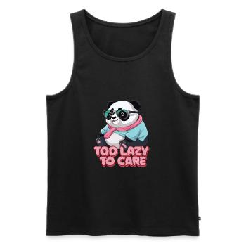 Lustiger Panda Spruch süß witzig Faulheit - Männer Premium Bio Tank Top - Schwarz - Vorne - Michal (187cm)