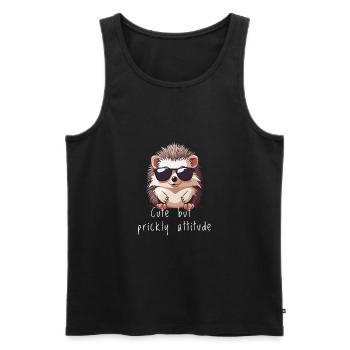 Süßer Igel niedlicher Igel Geschenk - Männer Premium Bio Tank Top - Schwarz - Vorne - AI Model Male 178 light (178cm)
