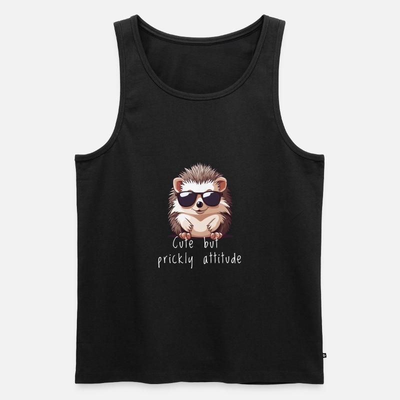 Hérisson mignon Cadeau hérisson mignon - Débardeur bio Premium Homme - noir