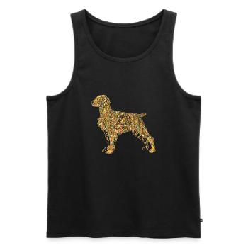 Brittany Spaniel Geometric - Men's Premium Organic Tank Top - black - Front - Michal (187cm)
