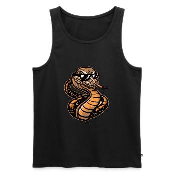 Serpent Cobra Bande dessinée cool - Débardeur bio Premium Homme - noir - Devant - AI Model Male 178 light (178cm)