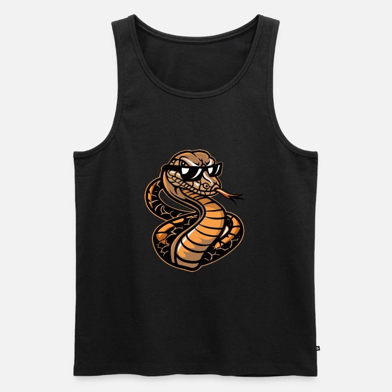 Schlange Kobra Cool Comic - Männer Premium Bio Tank Top - undefined