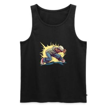 Graphique Breakdancer - Débardeur bio Premium Homme - noir - Devant - AI Model Male 178 light (178cm)