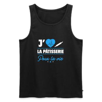 J'aime la pâtisserie pour la vie et les délices ! - Débardeur bio Premium Homme - noir - Devant - Michal (187cm)