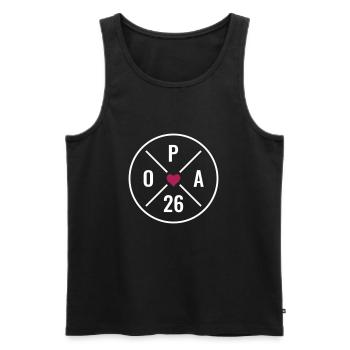 Opa 26 - Herz - Baby Ankündigung - Opa 2026 - Männer Premium Bio Tank Top - Schwarz - Vorne - Michal (187cm)