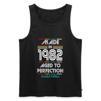 40th Birthday - Made in 1982 - Men's Premium Organic Tank Top - black - Front - Michal (187cm)