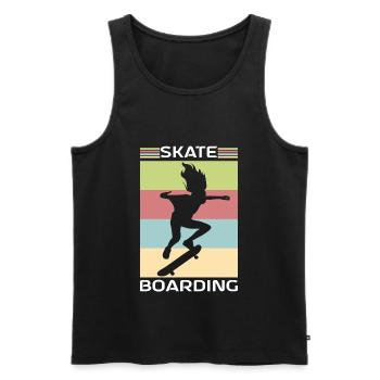 Skater Skateboardfahrer Skateboard fahren - Männer Premium Bio Tank Top - Schwarz - Vorne - Michal (187cm)