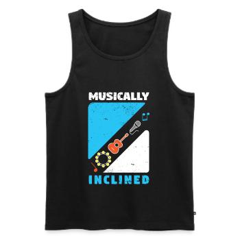 Musiker Musik Rhythmus Notenschlüssel - Männer Premium Bio Tank Top - Schwarz - Vorne - Michal (187cm)