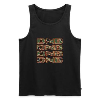DNB Drum and Bass Junglist Camo Remix - Männer Premium Bio Tank Top - Schwarz - Vorne - AI Model Male 178 light (178cm)