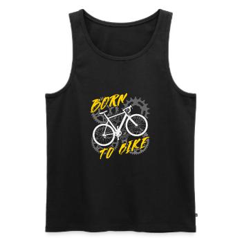 Né pour le cyclisme - Débardeur bio Premium Homme - noir - Devant - AI Model Male 178 light (178cm)