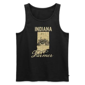 Indiana Farmer Tractor Lover Carte d’État Farming Loc - Débardeur bio Premium Homme - noir - Devant - Michal (187cm)