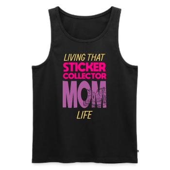 Living That Sticker Collector Mom Life Mama - Männer Premium Bio Tank Top - Schwarz - Vorne - AI Model Male 178 light (178cm)