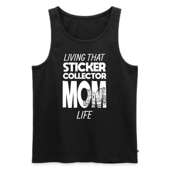 Living That Sticker Collector Mom Life Mama - Männer Premium Bio Tank Top - Schwarz - Vorne - AI Model Male 178 light (178cm)