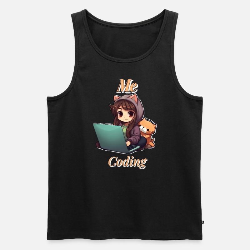"Code Cutie: Anime-inspired Girl Coding" - Männer Premium Bio Tank Top - undefined