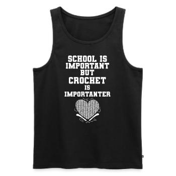 School Is Important But Crochet Is Importanter - Männer Premium Bio Tank Top - Schwarz - Vorne - Michal (187cm)