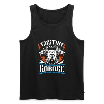 custom garage motorcycle - Men's Premium Organic Tank Top - black - Front - AI Model Male 178 light (178cm)
