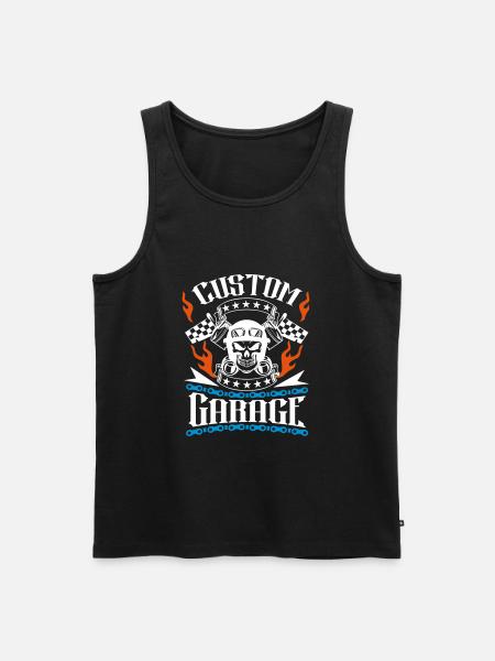 custom garage motorcycle - Men's Premium Organic Tank Top - black