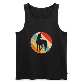 Vintage Horses Silhouette - Cheval au look rétro - Débardeur bio Premium Homme - noir - Devant - AI Model Male 178 light (178cm)