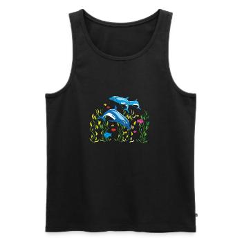delfine - Men's Premium Organic Tank Top - black - Front - AI Model Male 178 light (178cm)