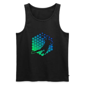 Joueurs de handball Hommes Joueurs de handball Femmes Handball - Débardeur bio Premium Homme - noir - Devant - Michal (187cm)