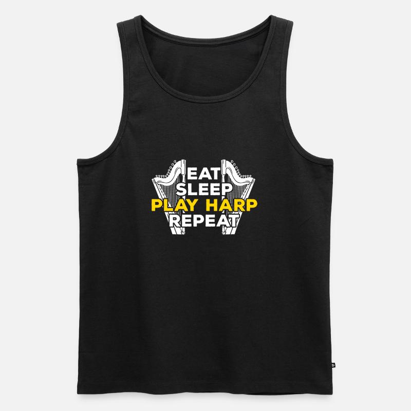 Harfe - Männer Premium Bio Tank Top - Schwarz