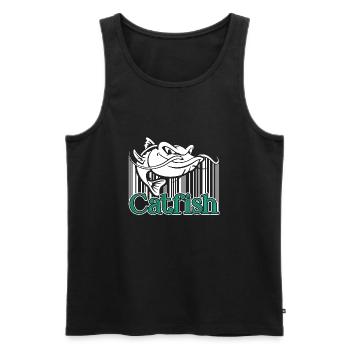 Catfish Catfish Vintage - Men's Premium Organic Tank Top - black - Front - AI Model Male 178 light (178cm)