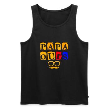 PAPA OURS - Débardeur bio Premium Homme - noir - Devant - AI Model Male 178 light (178cm)