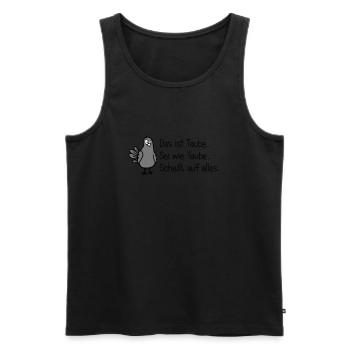 Sei wie Taube - Männer Premium Bio Tank Top - Schwarz - Vorne - AI Model Male 178 light (178cm)