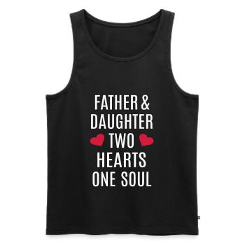 Vater und Tochter Herz Seele Bester Papa Vatertag - Männer Premium Bio Tank Top - Schwarz - Vorne - Michal (187cm)