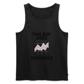 Boy Likes Statistics Data Analyst Science - Men's Premium Organic Tank Top - black - Front - Michal (187cm)