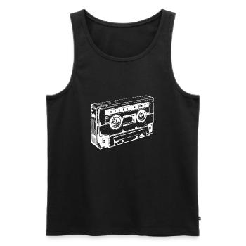 Cassette Sketch - Men's Premium Organic Tank Top - black - Front - Michal (187cm)