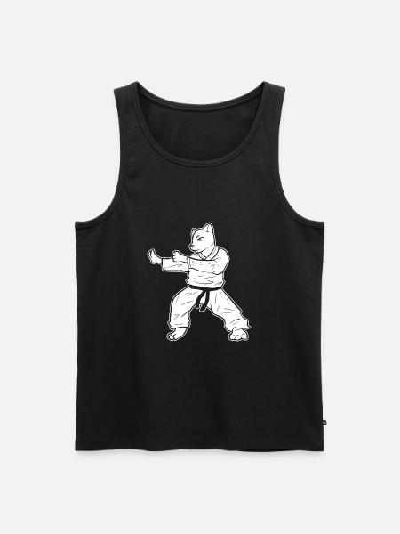 Karate Cat Self Defense - Men's Premium Organic Tank Top - black