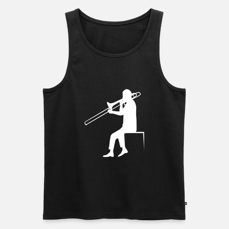 Posaune - Männer Premium Bio Tank Top - Schwarz