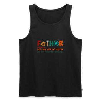 Fathor - Männer Premium Bio Tank Top - Schwarz - Vorne - Michal (187cm)