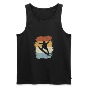 Retro Surfer Kick Out Wellenreiter - Débardeur bio Premium Homme - noir - Devant - AI Model Male 178 light (178cm)