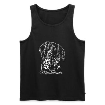 SMALL MUNSTERLANDER Jagdhund Jäger Hunde Wilsigns - Männer Premium Bio Tank Top - Schwarz - Vorne - AI Model Male 178 light (178cm)