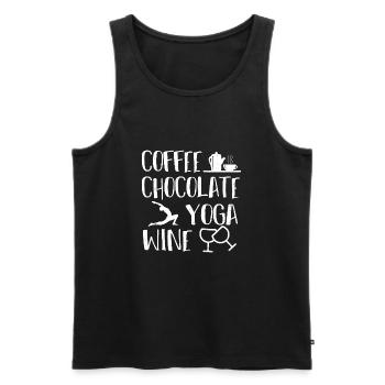 Coffee Chocolate Yoga Wine - wine - Men's Premium Organic Tank Top - black - Front - Michal (187cm)