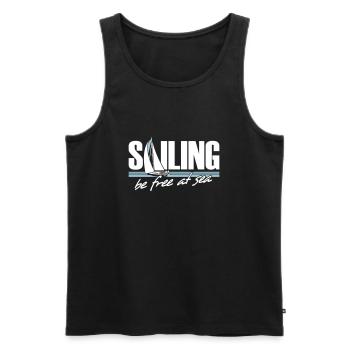 Sailing - Männer Premium Bio Tank Top - Schwarz - Vorne - Michal (187cm)