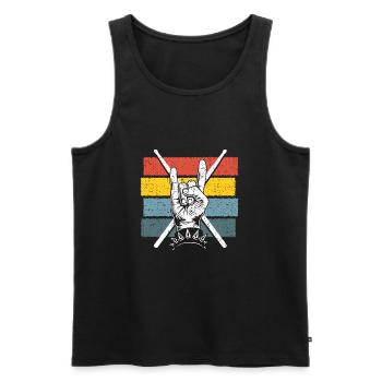 Drum Sticks - Schlagzeug - Männer Premium Bio Tank Top - Schwarz - Vorne - Michal (187cm)