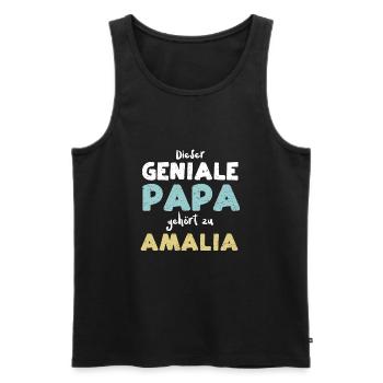 Dieser Geniale Papa Gehört Zu Am... - Männer Premium Bio Tank Top - Schwarz - Vorne - Michal (187cm)