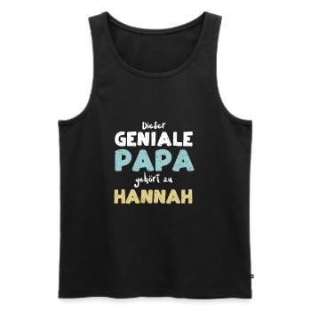 Dieser Geniale Papa Gehört Zu Ha... - Männer Premium Bio Tank Top - Schwarz - Vorne - Michal (187cm)