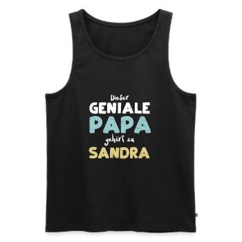 Dieser Geniale Papa Gehört Zu Sa... - Männer Premium Bio Tank Top - Schwarz - Vorne - Michal (187cm)