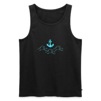 Liebe zum Meer, Ahoi - Männer Premium Bio Tank Top - Schwarz - Vorne - AI Model Male 178 light (178cm)