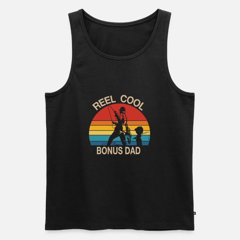 Reel Cool Bonus Papa - Männer Premium Bio Tank Top - Schwarz