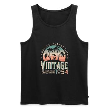 1954 Birthday Gift Born 1954 - Men's Premium Organic Tank Top - black - Front - AI Model Male 178 light (178cm)