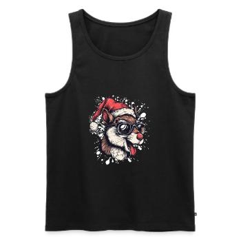 Squirrel Christmas Funny - Men's Premium Organic Tank Top - black - Front - Michal (187cm)