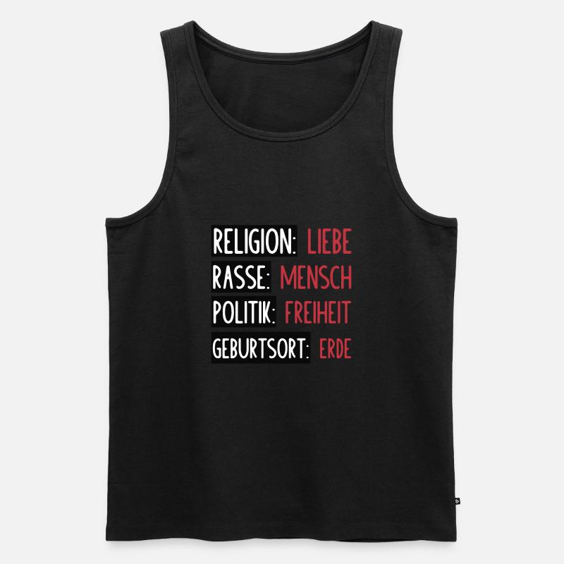 Statement - Keine Trennung oder Spaltung - Männer Premium Bio Tank Top - Schwarz